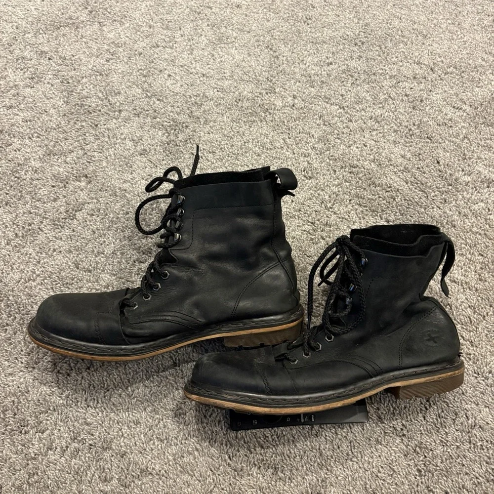 Vintage Dr. Doc Martens Pier Combat Boots Mens Shoes Size 12 Black Leather COOL